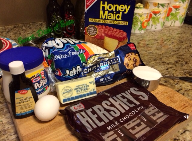 Ingredients for S'more's Pie - www.SweetDashofSass.com