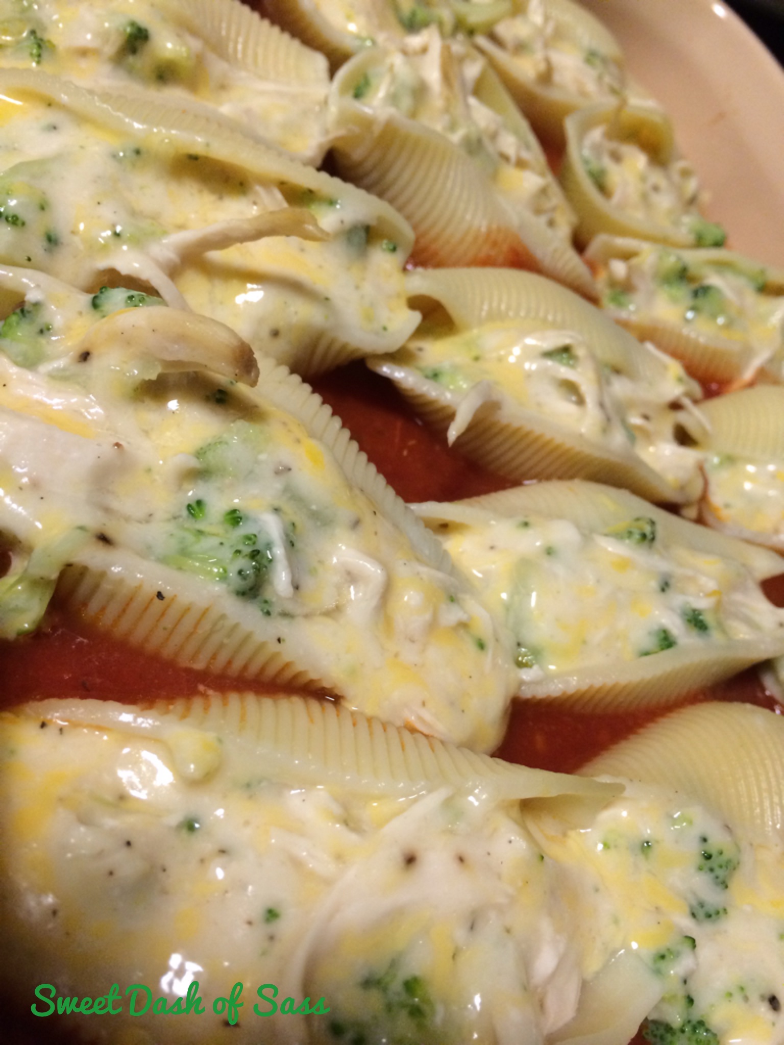 Chicken Broccoli Alfredo Stuffed Shells