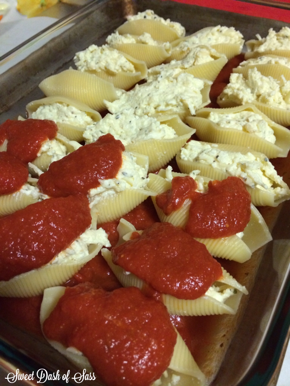 Stuffed Cheesy Shells- www.SweetDashofSass.com