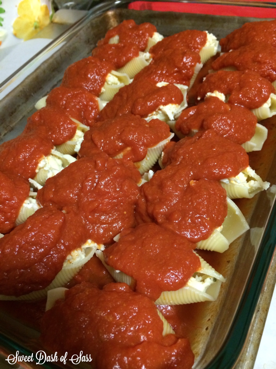 Stuffed Cheesy Shells- www.SweetDashofSass.com