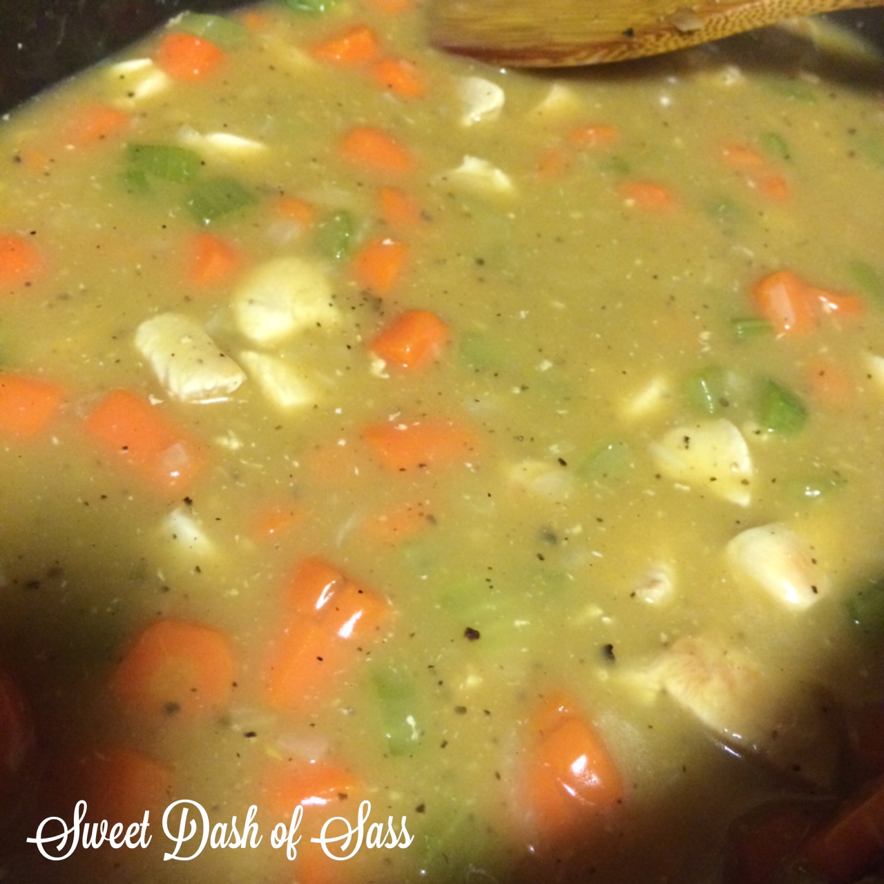 Chicken & Pierogi Stew - www.SweetDashofSass.com