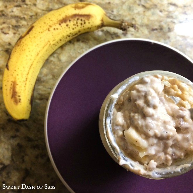 Peanut Butter and Banana Overnight Oats - www.SweetDashofSass.com